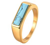 LIbgiubhy Von der Natur inspirierte echte Türkisringe mit Schutzbeschichtung Ergonomisch geformtes Band für den aktiven Lebensstil Natürliche Türkisringe