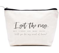 LIBIHUA Verlobungsgeschenk, Hochzeitsgeschenk für Damen, Brautparty, Geschenk für Sie, Junggesellinnenabschied, Geschenke für Frauen, Make-up-Tasche, Kosmetiktasche, Reisetasche, Beige, 9.8 ″ W x 7″ H