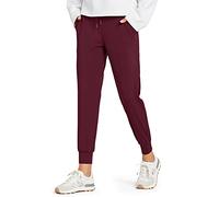 Libin Jogginghose Damen Sporthose Lang Trainingshose Leichte Freizeithose Yogahose Joggpants Stretch Sweathose Laufhose Stoffhose Elegant für Frauen mit Taschen Burgund M