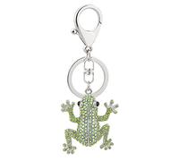 LICHENGTAI Frosch Schlüsselanhänger, Kreativer Grüner Frosch Auto Schlüsselanhänger Glitzer Strass Ring Gurt Schlüsselring Schlüsselhalter Neuheit Charms Geschenke für Frauen Auto Ringe Handtasche