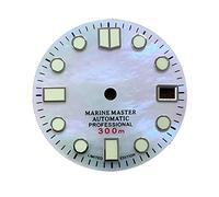 LICHIFIT 28,5 mm weißes Gehäuseoberfläche, Zifferblatt grün, leuchtend, Ersatz für NH35 Automatik-Uhrwerk, Ersatzteil