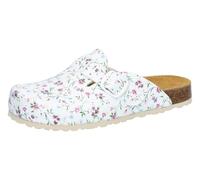 Lico Damen Bioline Clog Print Pantoletten, Weiss/Bunt, 37 EU