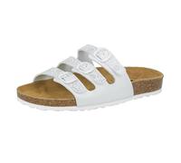»560052« Sandale Bioline Pantolette weiß/silber