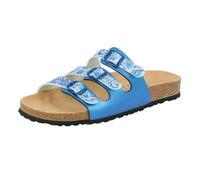 Pantolette LICO "Pantolette Bioline Flower", Damen, Gr. 37, blau, Synthetik, Schuhe Damenschuh Schlappen Pantolette Sommerschuh (463747-37) blau