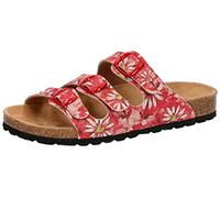 Lico Damen Bioline Flower Vegan Hausschuhe, rot, 36 EU