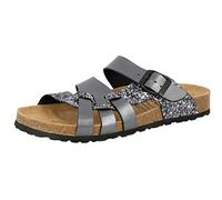 Pantolette LICO "Pantolette Bioline Gleam - anthrazit", Damen, Gr. 38, silber (silberfarben), Synthetik, Schuhe Pantolette (74973769-38) silberfarben