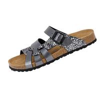 Lico Pantolette Bioline Gleam – Zehentrenner Unisex, anthrazit/silberfarben Größe 42