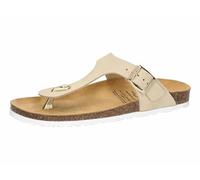 Lico Damen Bioline Trend Leather Pantoletten Zehentrenner, Beige, 41EU