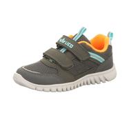 Lico-Kinder-Slipper-Klettschuh Randy V Grau-Orange-Türkis-Blau 28