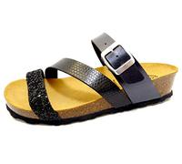 Lico NATURAL GLITTER Damen Pantoletten, Schwarz, 38 EU