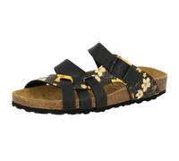 Lico BIOLINE FLORA Damen Pantoletten, Schwarz/ Gelb, 40 EU