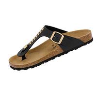 Pantolette LICO "Zehenstegpantolette Bioline Goldstar", Damen, Gr. 38, schwarz, Synthetik, Schuhe Damenschuh Zehentrenner Sommerschuh (59173427-38) schwarz