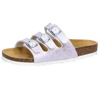 Lico Unisex Kinder Bioline Kids 3-schnaller Pantoletten, Lila Silber, 34 EU