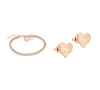 Liebeskind Armband LJ-0856-B-21 IP Roségold & Damen-Ohrstecker Edelstahl LJ-0309-E-11