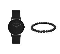 Liebeskind Armbanduhr LT-0134-LQ IP Black & Beads 6mm mit Logotag in Edelstahl, Schwarz, 17 cm