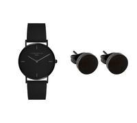 Liebeskind Armbanduhr LT-0134-LQ IP Black & Ohrstecker LJ-0067-E-07 IP Schwarz, Edelstahl