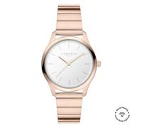 Quarzuhr LIEBESKIND BERLIN "Basic Staples", roségoldfarben, weiß, Armbanduhren, Damen, Quarzuhr, Armbanduhr, Damenuhr, Edelstahlarmband, analog (14639016-0)