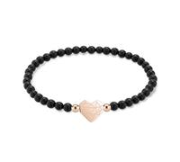 LIEBESKIND BERLIN Broken Heart Beads Bracelet - Elegantes Armband aus poliertem Edelstahl - schwarz - wasserfest & hautfreundlich