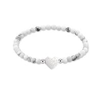 LIEBESKIND BERLIN Broken Heart Beads Bracelet - Elegantes Armband aus poliertem Edelstahl - weiß - wasserfest & hautfreundlich