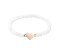LIEBESKIND BERLIN Broken Heart Beads Bracelet - Elegantes Armband aus poliertem Edelstahl - weiß - wasserfest & hautfreundlich