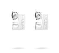 Liebeskind Berlin Creolen LJ-1492-E-12 eckiges Design Logoprägung Edelstahl Silber für Damen