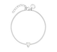 LIEBESKIND BERLIN Damen Armband aus Edelstahl mit kleinem Herzmotiv | Herz Anhänger - Verstellbar bis 20cm - Wasserfest - Hautfreundlich