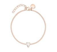 LIEBESKIND BERLIN Damen Armband aus Edelstahl mit kleinem Herzmotiv | Herz Anhänger - Verstellbar bis 20cm - Wasserfest - Hautfreundlich