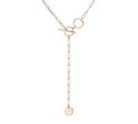 LIEBESKIND BERLIN Damen Halskette - T-Bar Edelstahlkette mit verschiedenen Tragemöglichkeiten - In Silber, Gold, Roségold & Schwarz - Moderner Schmuck für jeden Tag
