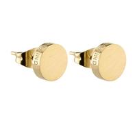 Paar Ohrstecker LIEBESKIND BERLIN "Schmuck Geschenk Edelstahl Ohrringe Kreis", gold (gelbgoldfarben), Ohrringe, Damen, 7mm, Edelstahl (26949555-0) gelbgoldfarben