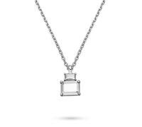 LIEBESKIND BERLIN Damen Schmuck im Diamond Design - Kette mit Steel Diamond in Silber - alltagstauglich & besonders - Geschenkidee