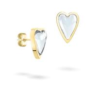 LIEBESKIND BERLIN Damen Schmuck mit Herz - Funkelnde Kette, Armband und Ohrringe mit Glasherz aus Edelstahl in Silber, Gold & Roségold - zeitlos, modern und alltagstauglich - Geschenkidee