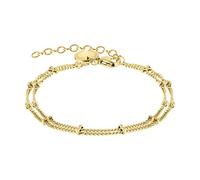 Liebeskind Berlin Armband The Simple Duo LJ-0586-B-20 doppelreihig Logoanhänger Edelstahl IP Gold