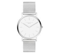 Liebeskind Berlin Damenuhr - Runde Quarzuhr 34 mm - Mesharmband - 5 ATM wasserdicht - Elegant - Silber/Weiß