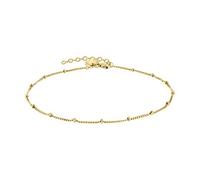 Liebeskind Berlin filigranes Anklet mit Logoanhänger aus Edelstahl IP Gold LJ-0589-A-27