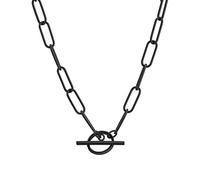LIEBESKIND Berlin Halskette aus Edelstahl, Schwarz, 40 cm