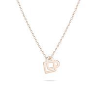 Kette mit Anhänger LIEBESKIND BERLIN "Schmuck Edelstahl Halskette Keep Loving Herz", rosa (roségoldfarben), Halsketten, Damen, Edelstahl, L: 45 B: 1,2mm, B:1,2mm (23940652-0) roségoldfarben