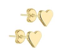 Paar Ohrstecker LIEBESKIND BERLIN "Schmuck Geschenk Edelstahl Ohrringe Herz", gold (gelbgoldfarben), Ohrringe, Damen, Edelstahl (83984047-0) gelbgoldfarben