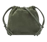 Handliche Beuteltasche aus Veloursleder olive