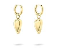 LIEBESKIND BERLIN Metal Heart Creole - Creole aus Edelstahl - IP Gold - 2,8 cm - Scharnierverschluss - wasserfest & hautfreundlich