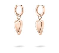 LIEBESKIND BERLIN Metal Heart Creole - Creole aus Edelstahl - IP Roségold - 2,8 cm - Scharnierverschluss - wasserfest & hautfreundlich