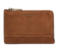 Mini Portemonnaie aus Veloursleder braun