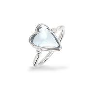 Fingerring LIEBESKIND BERLIN "Schmuck Geschenk Glass Heart Ring" Gr. 54, silberfarben, transparent, Fingerringe, Damen, 54, Edelstahl, 2mm, Fingerring, mit Glasstein (62720022-54) silberfarben, transp
