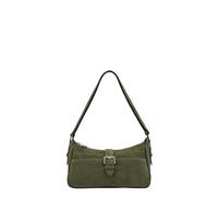 Handliche Tasche aus Veloursleder olive