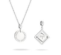 LIEBESKIND BERLIN Set - bestehend aus Halskette und Charm aus poliertem Edelstahl - Sternzeichen Schütze - Ankerkette mit Charm verstellbar bis 45cm - wasserfest & hautfreundlich