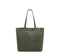 Große Schultertasche aus weichem Veloursleder olive