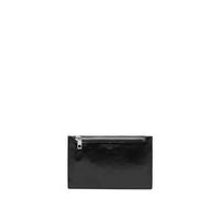 Handliche Pouch aus Rindsleder mit glossy Finish schwarz
