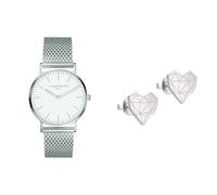 Liebeskind Damen Analog Quarz Armbanduhr mit Edelstahlarmband LT-0075-MQ & Damen-Ohrstecker Edelstahl LJ-0307-E-11