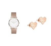 Liebeskind Damen Analog Quarz Armbanduhr mit Edelstahlarmband LT-0077-MQ & Damen-Ohrstecker Edelstahl LJ-0309-E-11