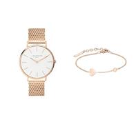 Liebeskind Damen Analog Quarzuhr 38 mm & LJ-0511-B-20 Damen Armband Herz Edelstahl Rose 20 cm