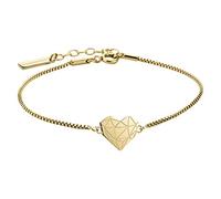 LIEBESKIND Damen Armband Herz Edelstahl Silber 20 cm (gold)